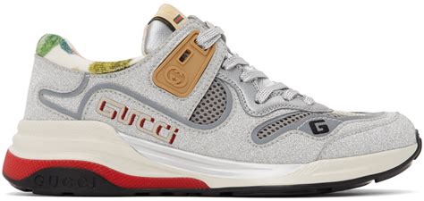 gucci silver sparkling ultrapace sneakers|Gucci leather high top sneakers.